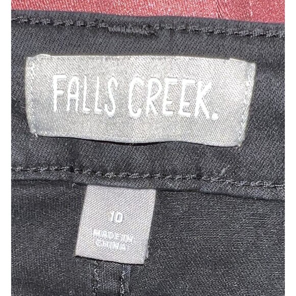 Falls Creek Chino Pants Mid Rise Womens Sz 10 Black - Straight Leg Stretch - Picture 3 of 5